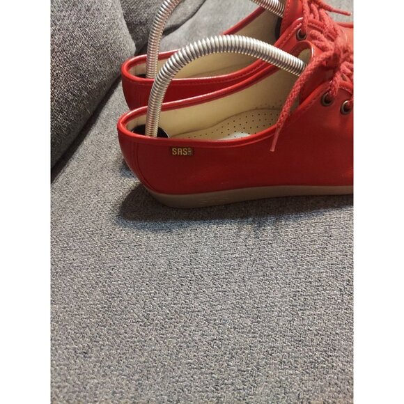 SAS Bounce Red Leather Lace Up Moccasins Genuine Shoes Womens Size 9.5 Comfort - Picture 4 of 10